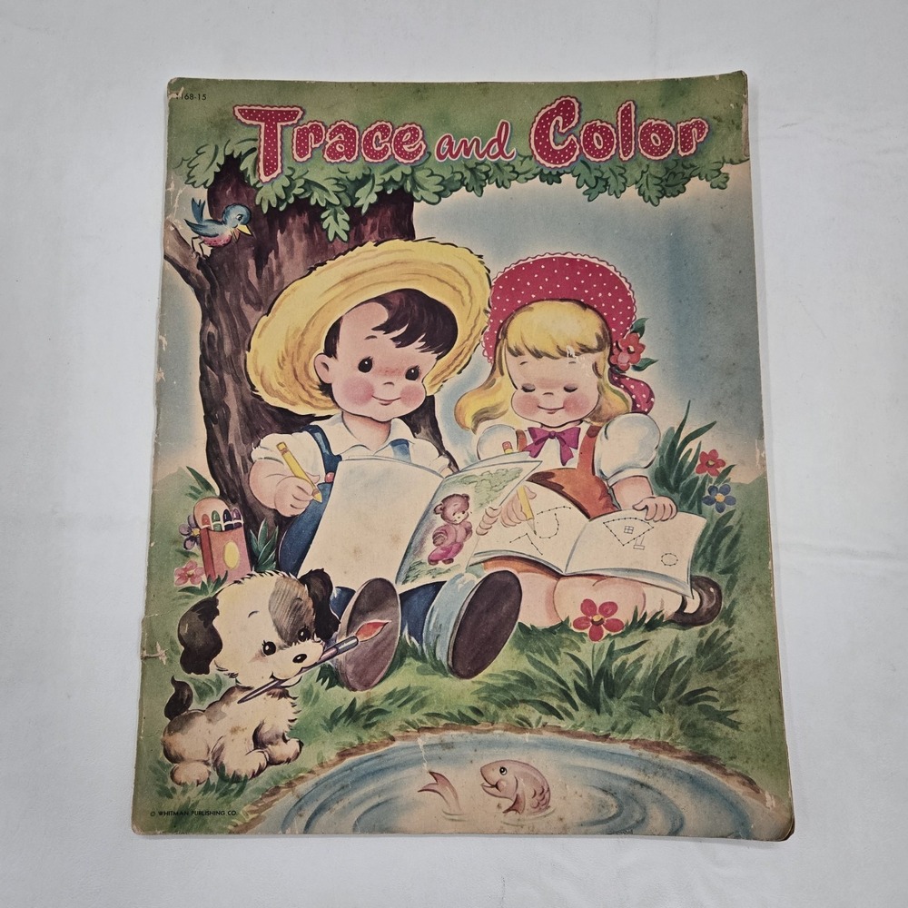 Softcover Children's Book/Trace And Color Whitman Publishing Vintage See Notes